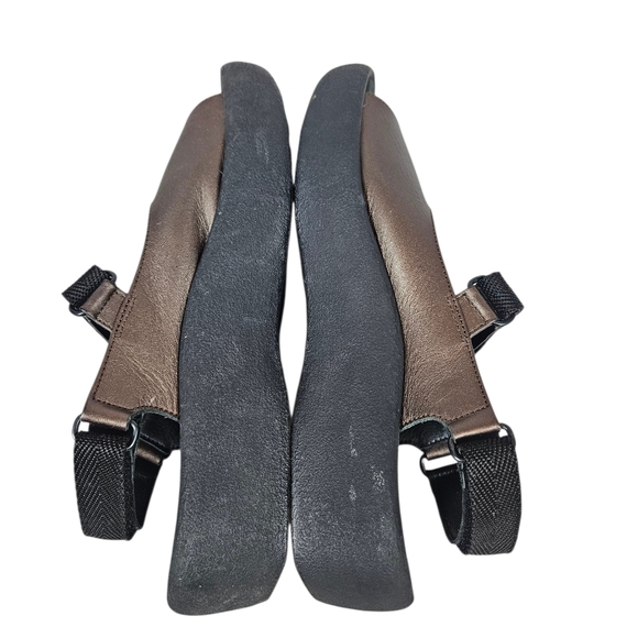 Wolky Sandal Size US 9 EUR 41 Metallic Bronze Leather Comfortable Platform Shoe - Picture 8 of 15